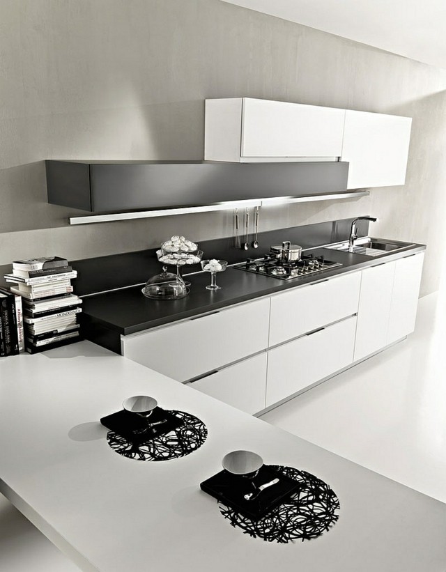 cuisine luxe minimaliste noir blanc