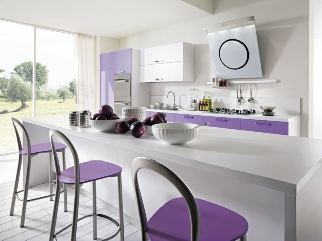 cuisine meubles violet