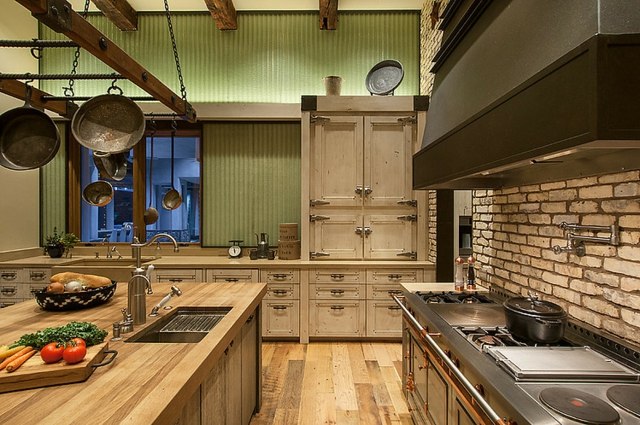 cuisine moderne design retro rustique colonia bois brique eclectique