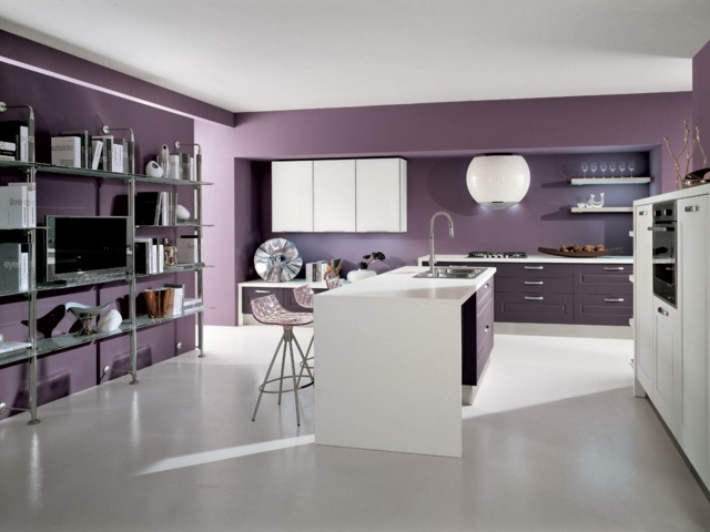 cuisines équipées deco violet