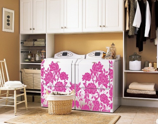 customiser un meuble cuisine lave-vaisselle rose