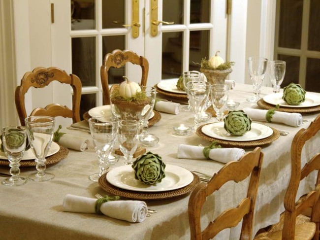 table de  Noël avec legumes