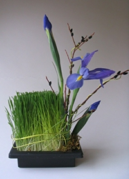 déco printemps fleur bleue nature
