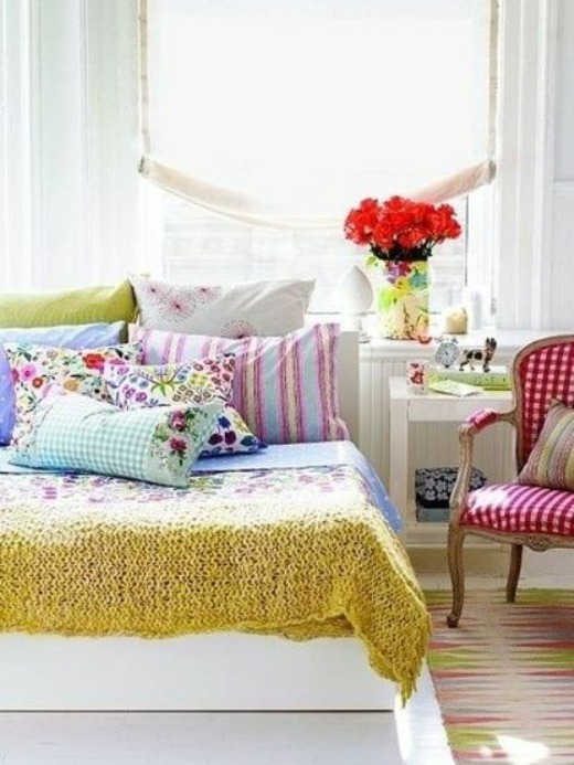 décoration chambre à coucher motifs floraux