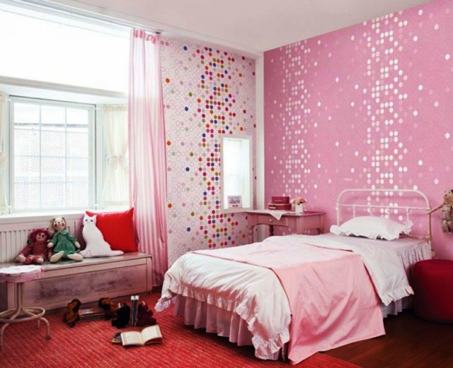 décoration chambre de fille rose meubles