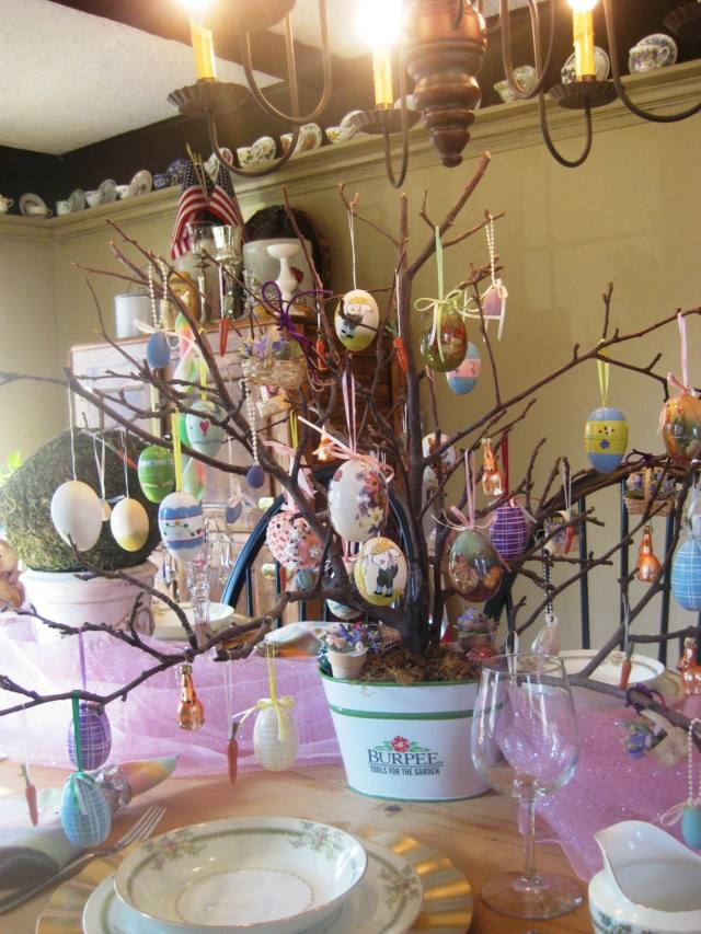 décoration de table Pâques branche
