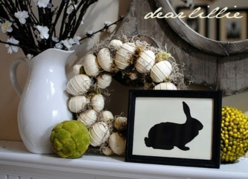décoration paques cadre lapin