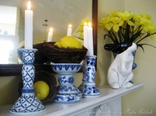 décoration paques vases fleurs