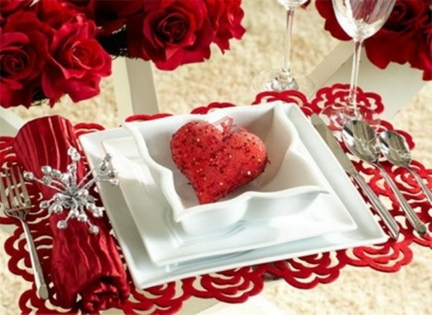 déco de table Saint Valentin rouge