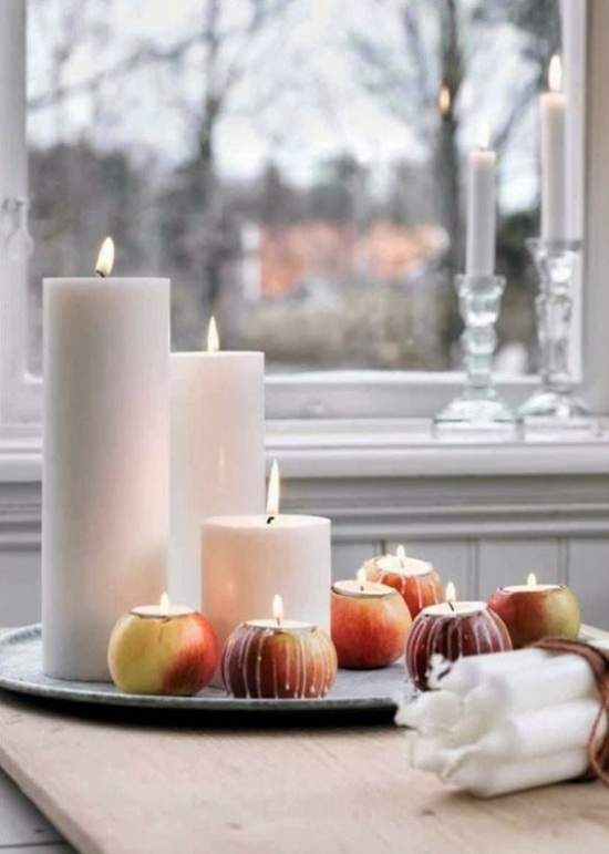 deco bougies pommes scandinave