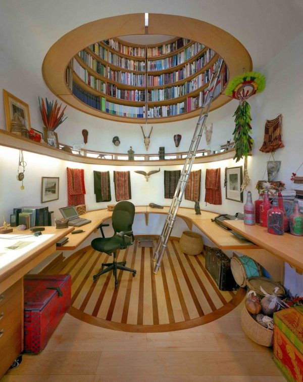 déco chambre bibliothèque plafond design