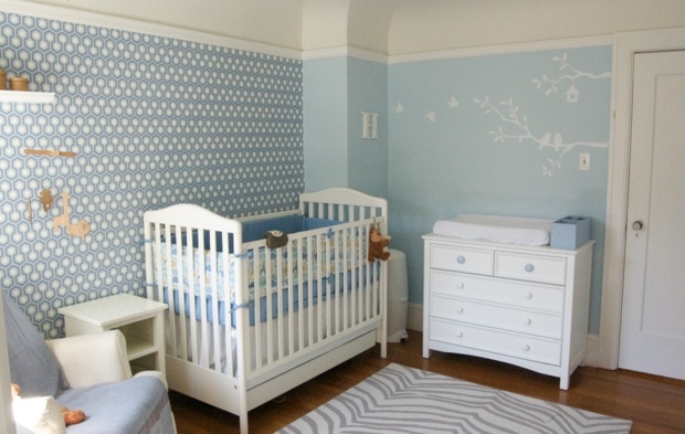 deco chambre bébé bleu pale