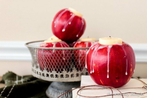 Déco DIY automne avec de vrais pommes bougies dée originale
