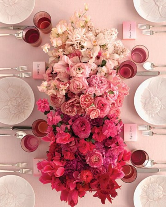 deco mariage romantique table fleurs