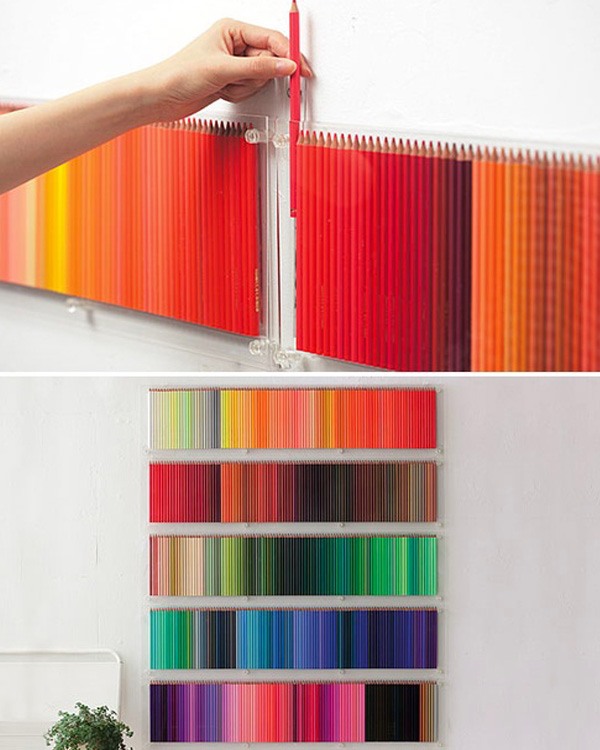 déco mur crayons couleurs