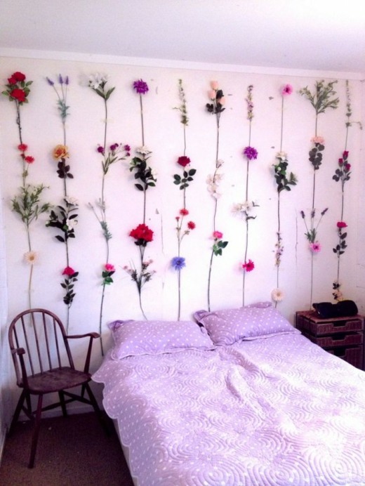 deco murale chambre fleurs