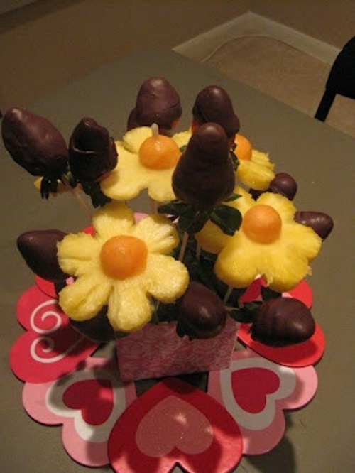 déco originale fleurs chocolat st valentin