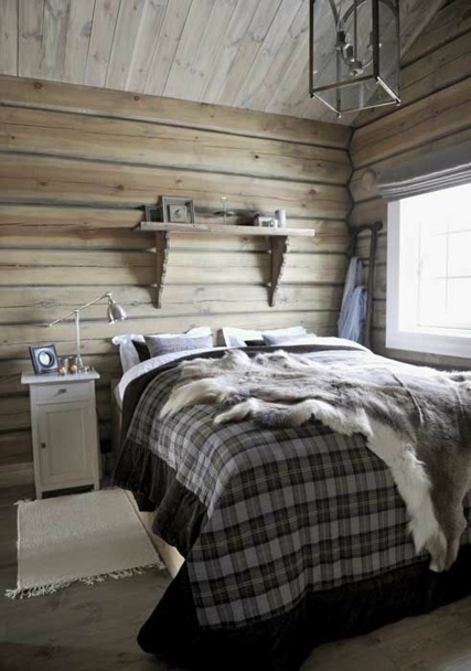 deco rustique chambre coucher chalet bois