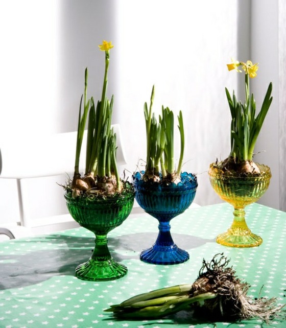 deco table fleurs pots