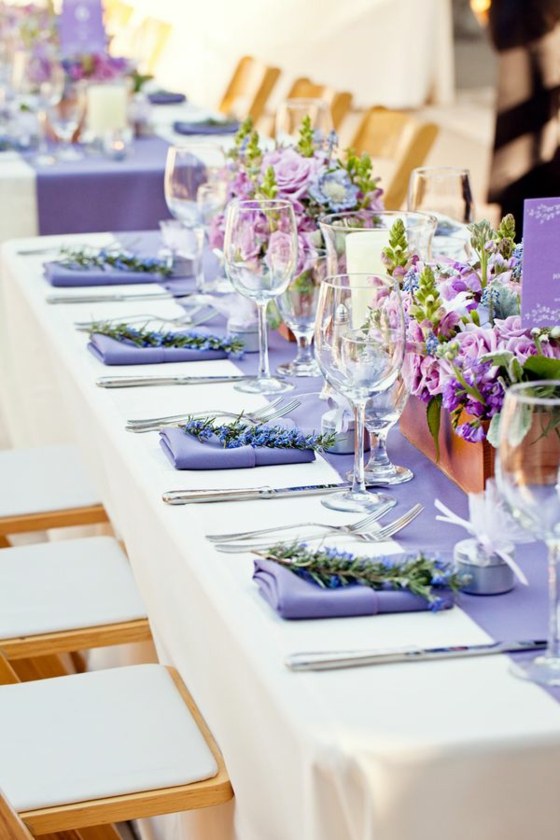 deco table lilas disposition reception violet