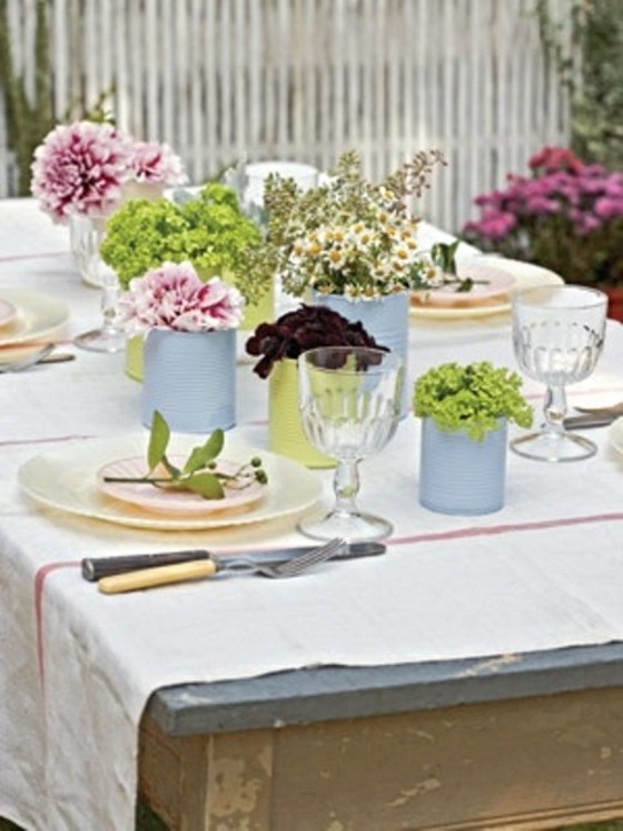 deco table rustique fleurs
