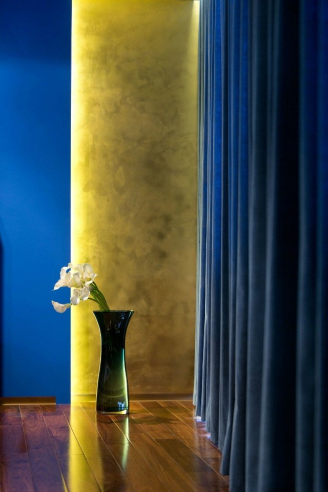 décoration couleurs jaune bleu appartement