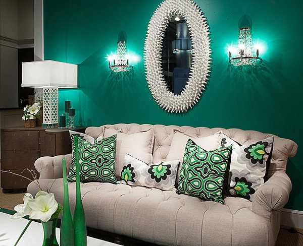 décoration d'intérieur en vert emeraud