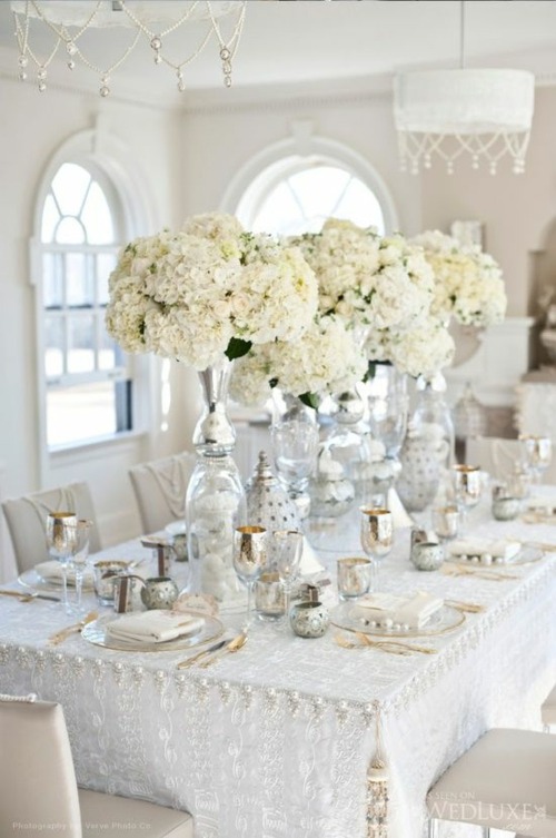 decoration mariage bouquet hortensia blanc