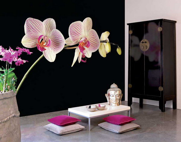 decoration murale orchidee style zen