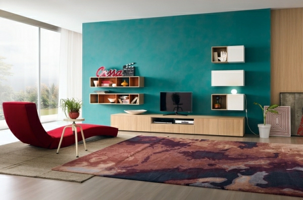 decoration salon moderne meuble tv integre