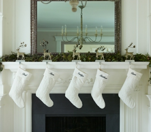 décoration simple noël chaussettes blanches