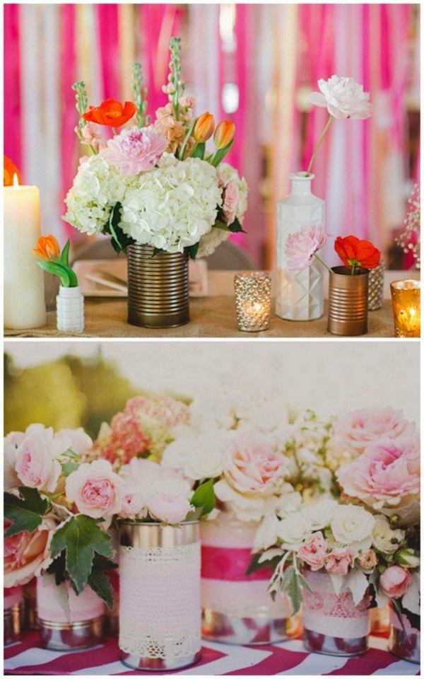 decoration table mariage DIY objets recycles