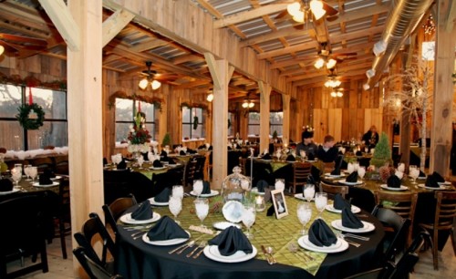 decoration table mariage hiver hangar bois noir
