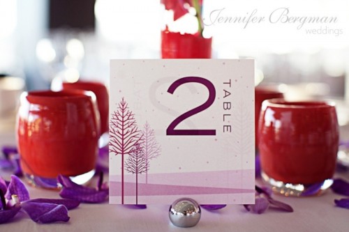 decoration table mariage hiver rouge verre