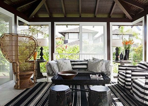 decoration veranda noir blanc