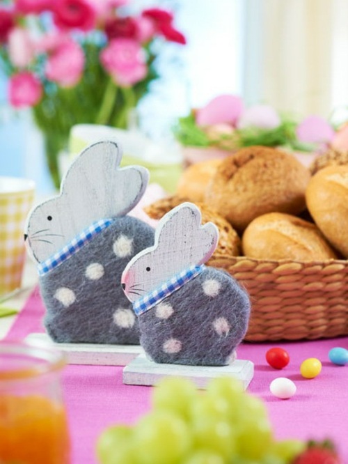 décorer la table lapins pâques