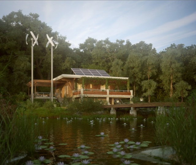 design ecologique maison lac