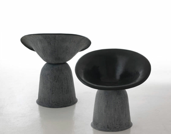 design fauteuil atypique gris noir