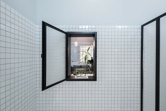 design interieur salle bains fenetre japonisant