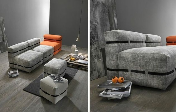 design italien salon canapé gris