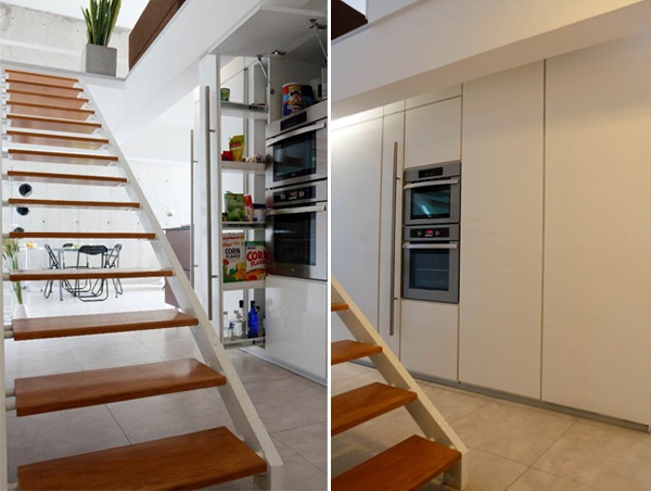 design loft escalier bois discret