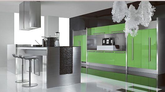 design moderne cuisine gris vert