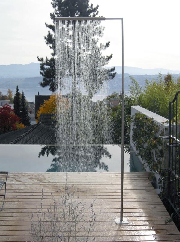 design moderne douche piscine