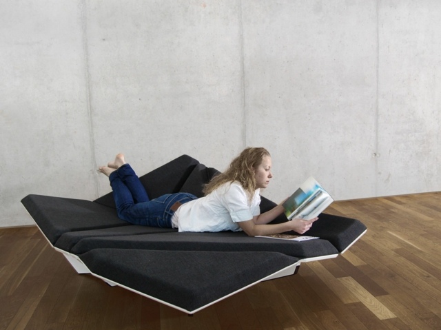 Design original singulier canapé d'angle convertible super large confort 