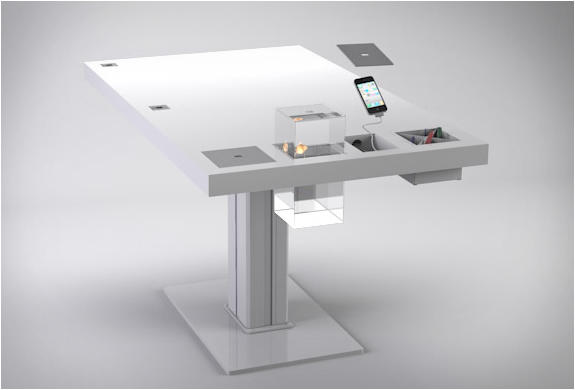 desk milk bureau design creneau chargement iphone