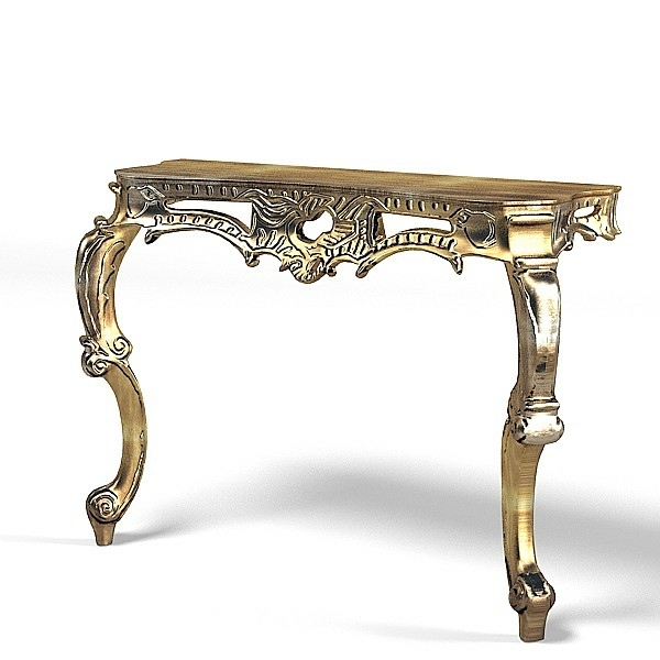détail meuble baroque table pieds ornementés