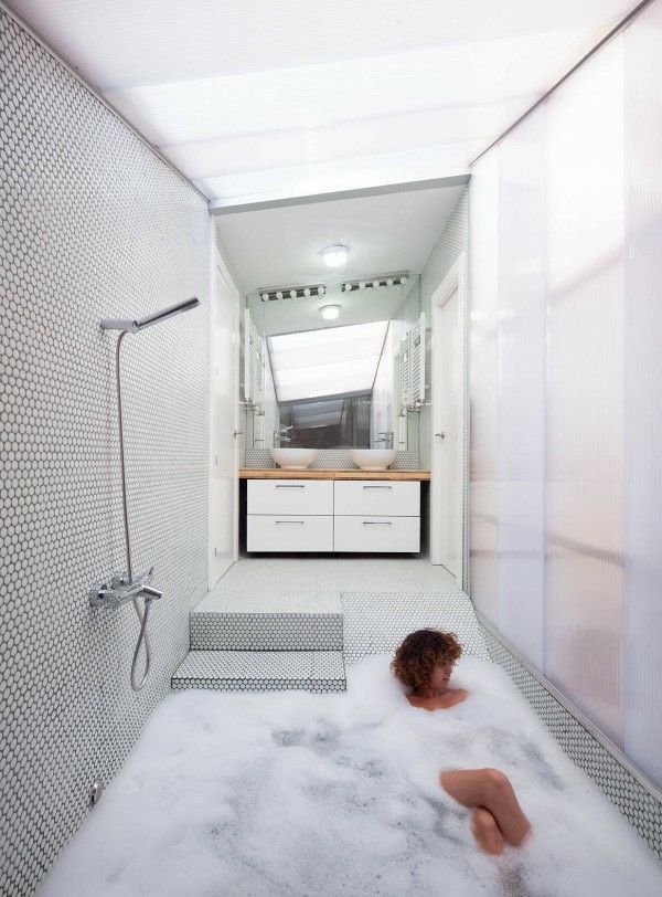 douche cabine baignoire ultra moderne mosaique