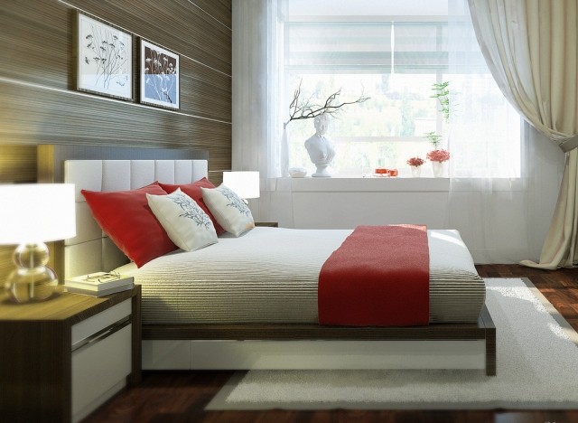 déco-chambre-adulte-linge-lit-rouge-blanc
