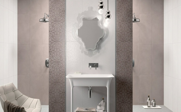 déco salle de bain sophistiqué rayures motifs