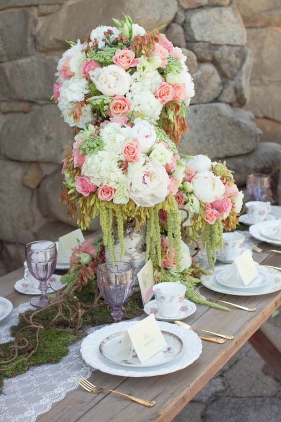 déco table decoration bouquet fleur rose